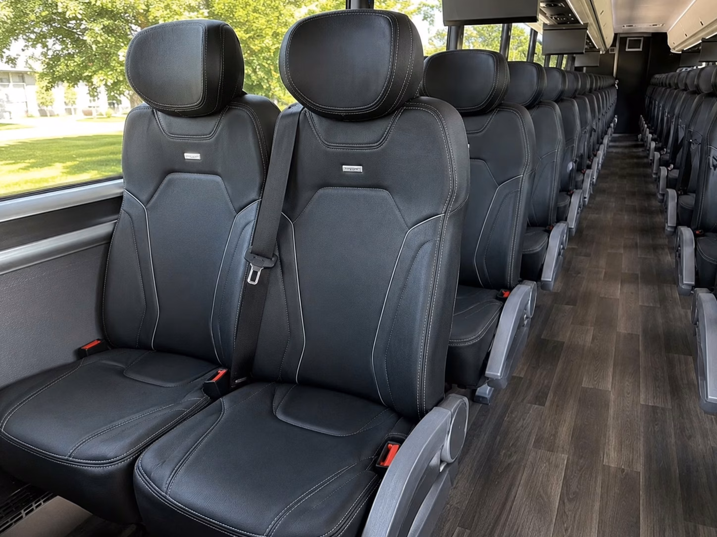 56 passenger charter bus inside